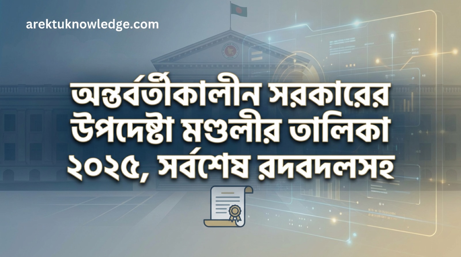 অন্তর্বর্তীকালীন সরকারের উপদেষ্টা মণ্ডলীর তালিকা ২০২৫ সর্বশেষ রদবদলসহ